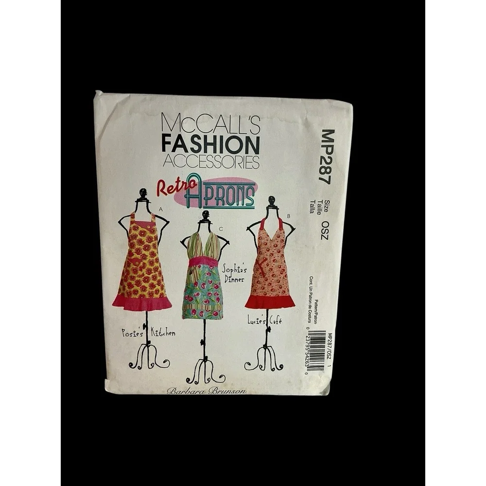 McCalls MP287 Retro Aprons Sewing Pattern Barbara Brunson OSZ  Uncut